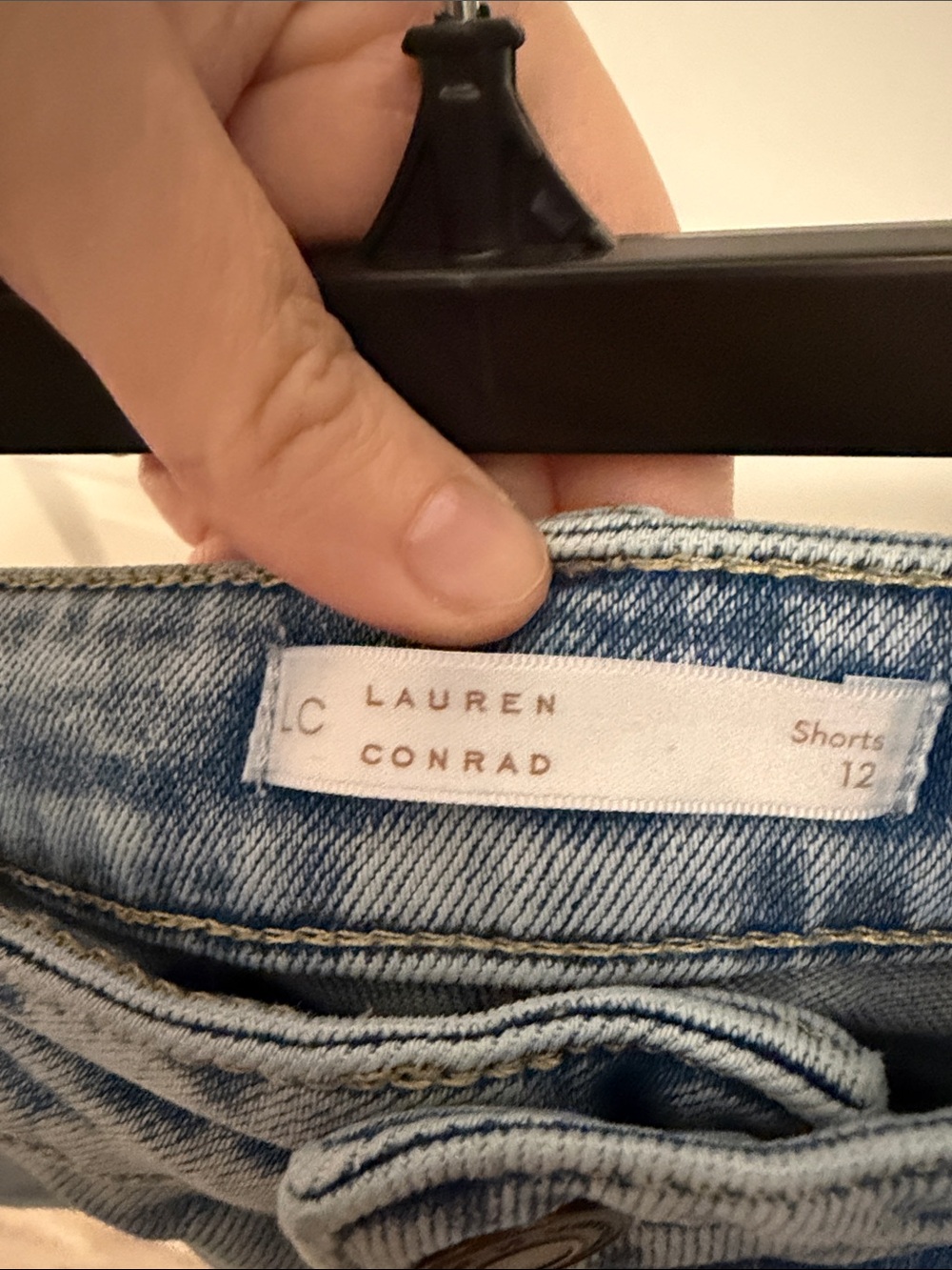 LC Lauren Conrad Light Blue Denim Rolled-Hem Shorts - Picture 3 of 4